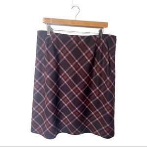 Modern Image pretty purple shade plaid wool blend A line skirt